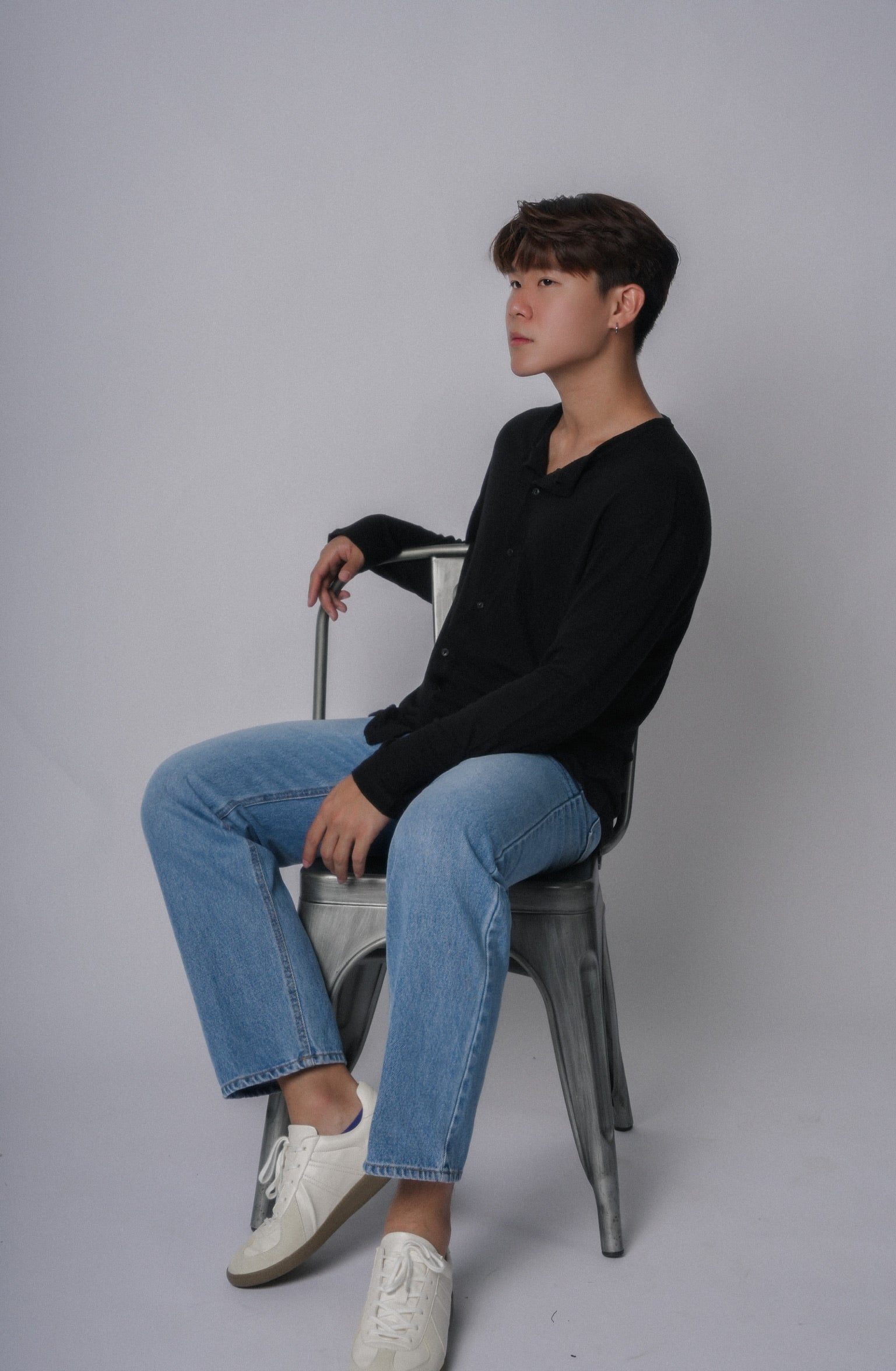 Black Button Top-韓國男裝