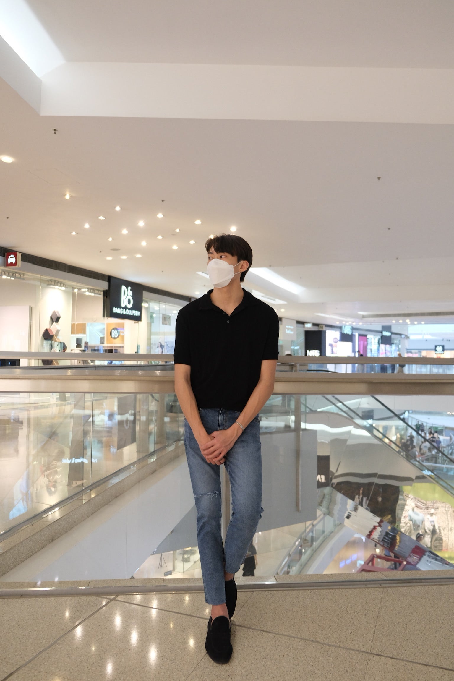 黑色鈕扣上衣Black Button Top - 179cmhk