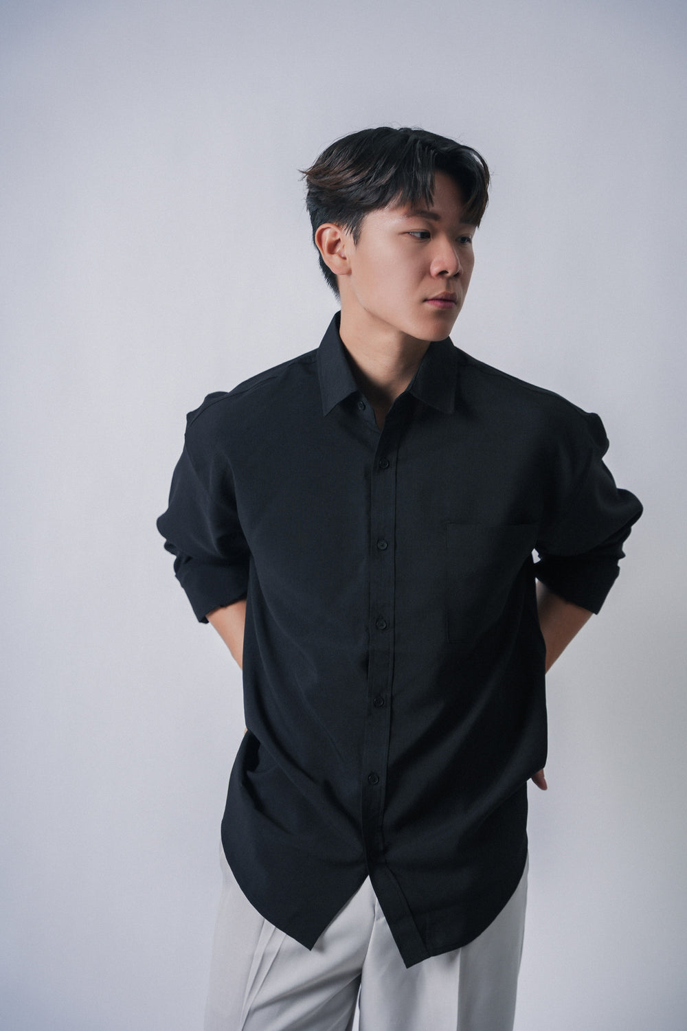 黑色襯衫Black shirt - 韓國男裝