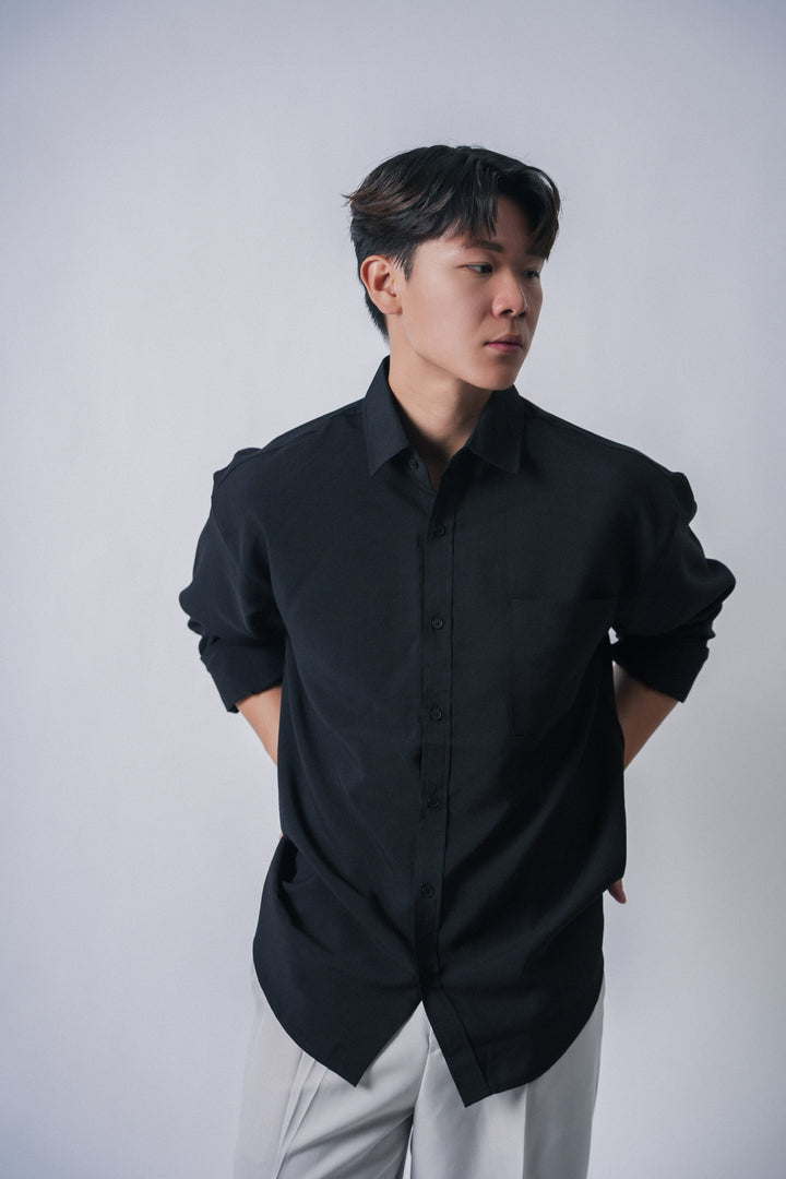 黑色襯衫Black shirt - 韓國男裝