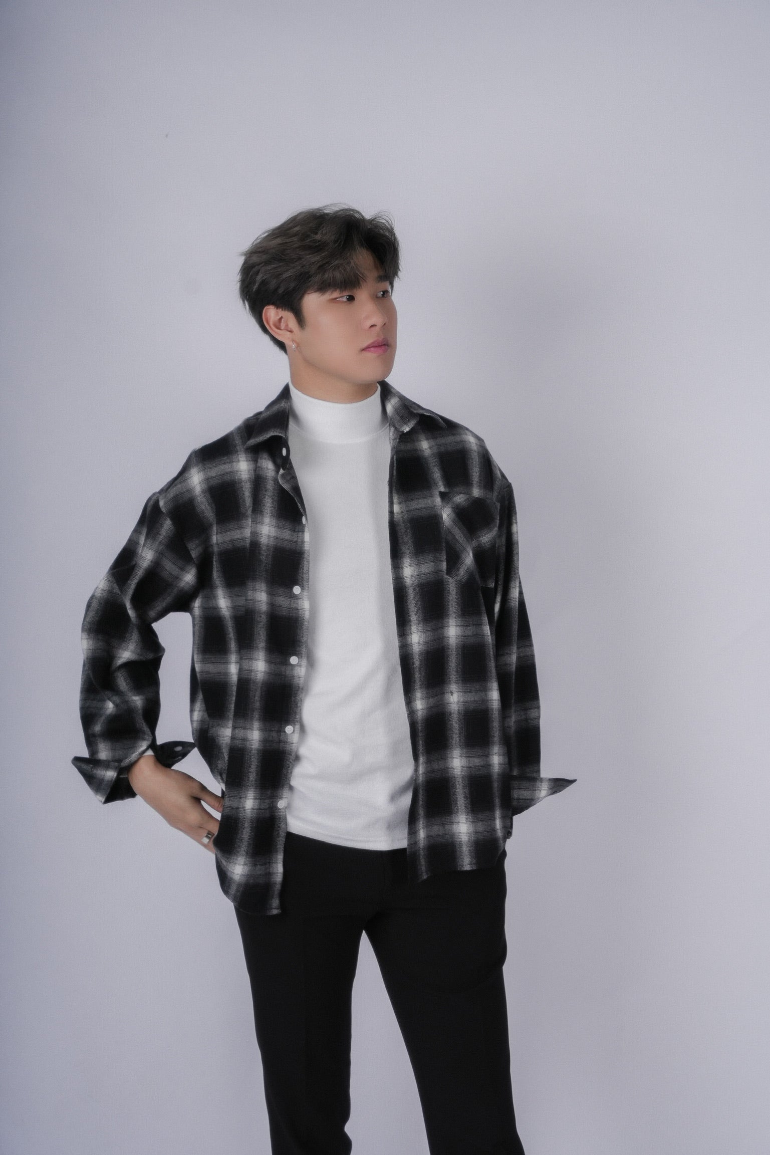 格仔襯衫Checked Shirt-韓國男裝