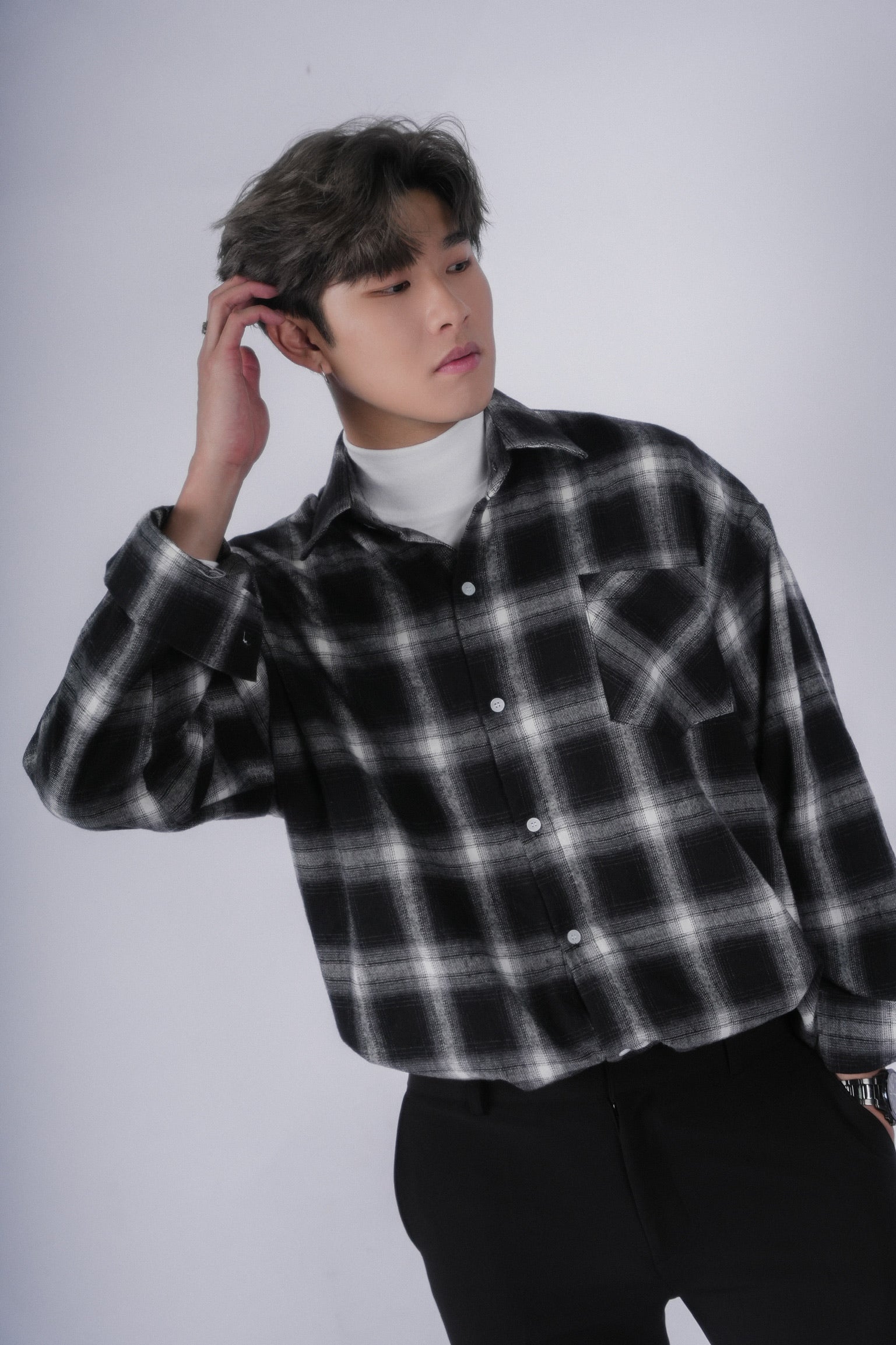 格仔襯衫Checked Shirt-韓國男裝