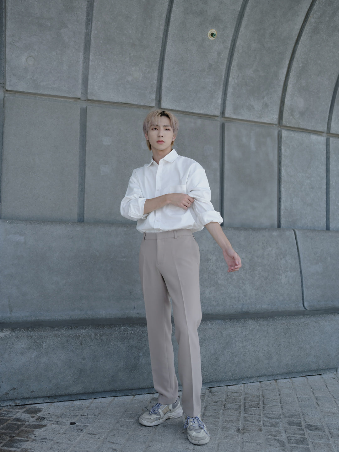 米色日常長褲Daily Beige Bottom-韓國男裝