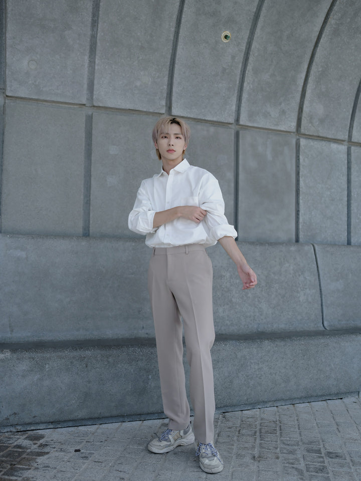 米色日常長褲Daily Beige Bottom-韓國男裝