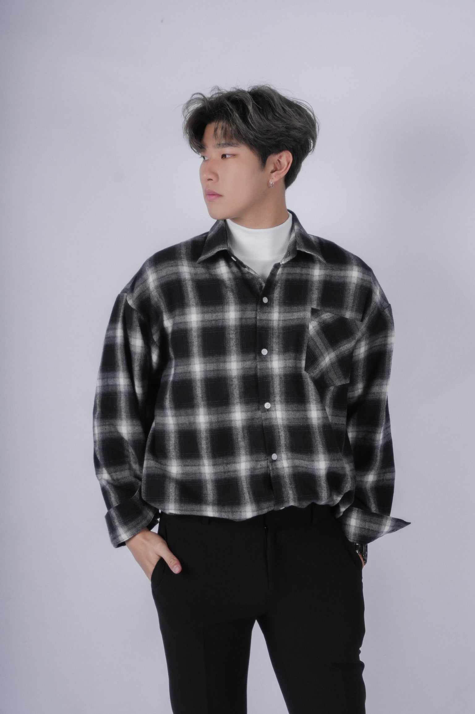 格仔襯衫Checked Shirt-韓國男裝