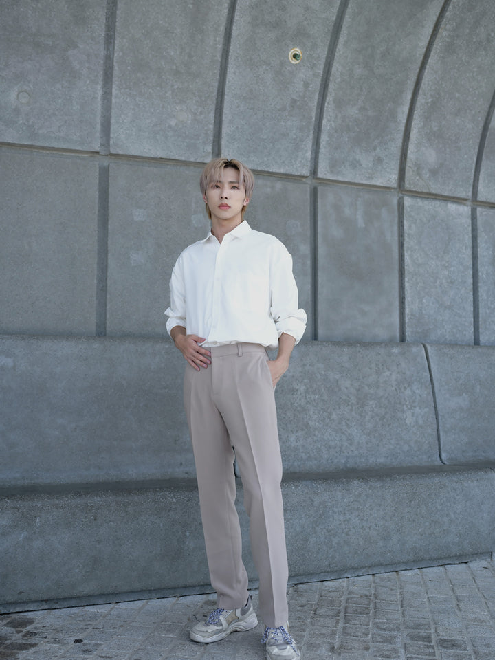 米色日常長褲Daily Beige Bottom-韓國男裝