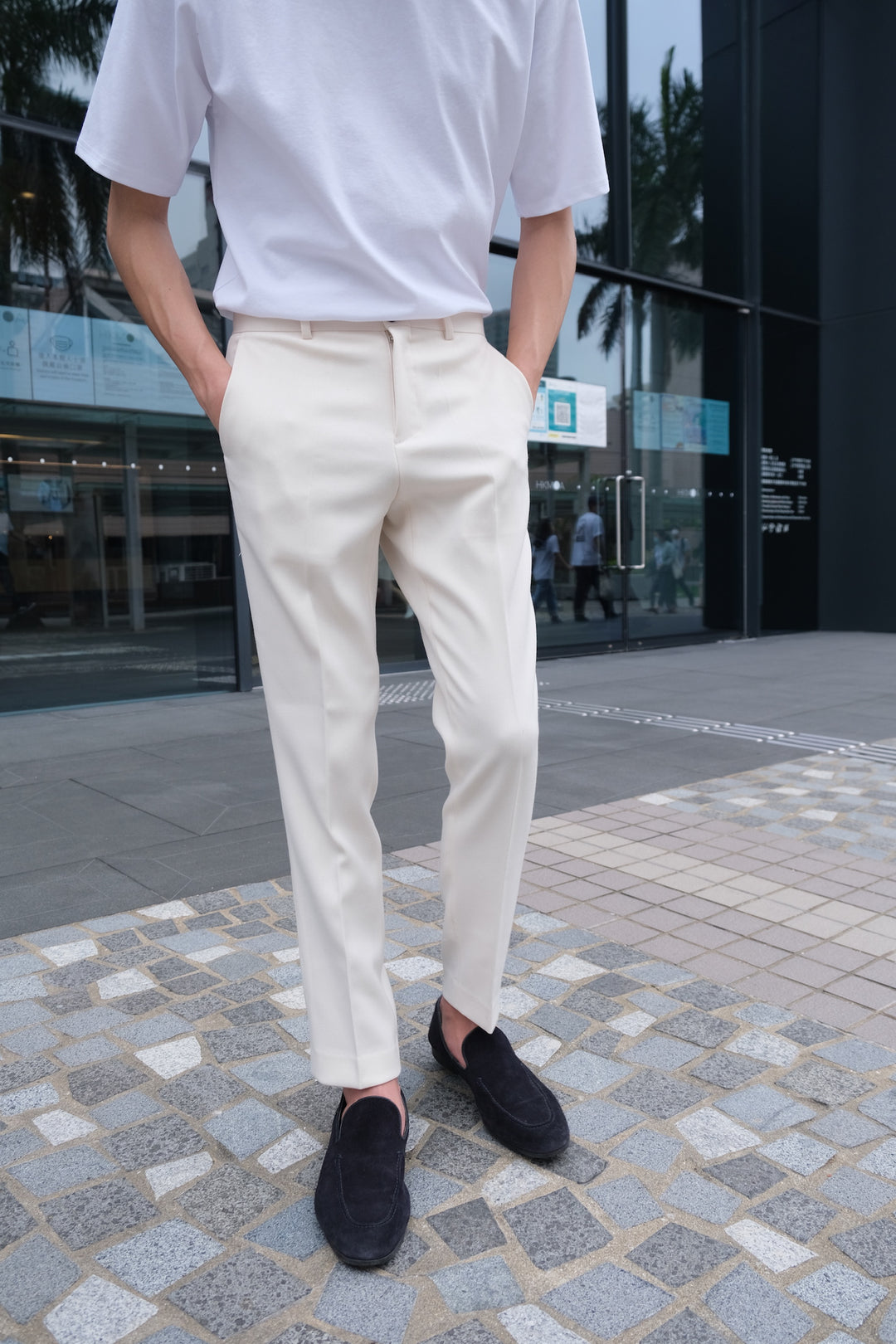 韓國男裝-白色西裝褲Ivory Bottom