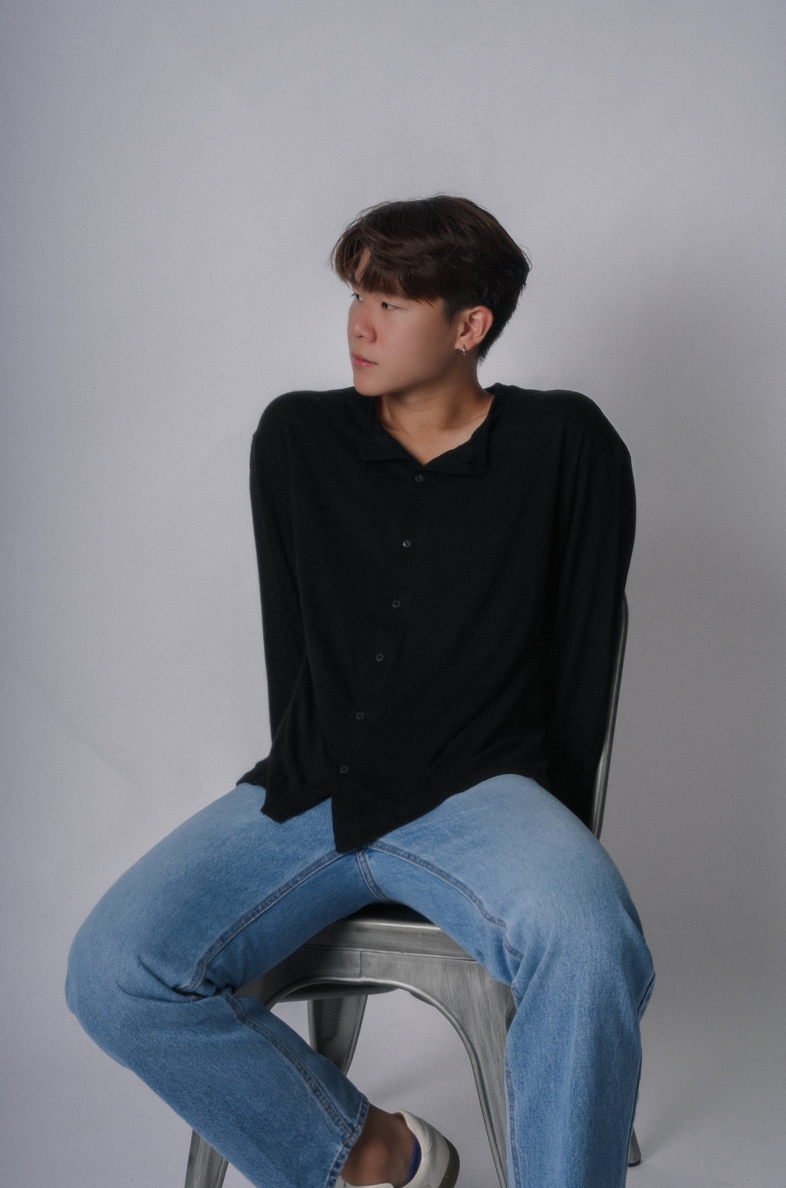 Black Button Top-韓國男裝