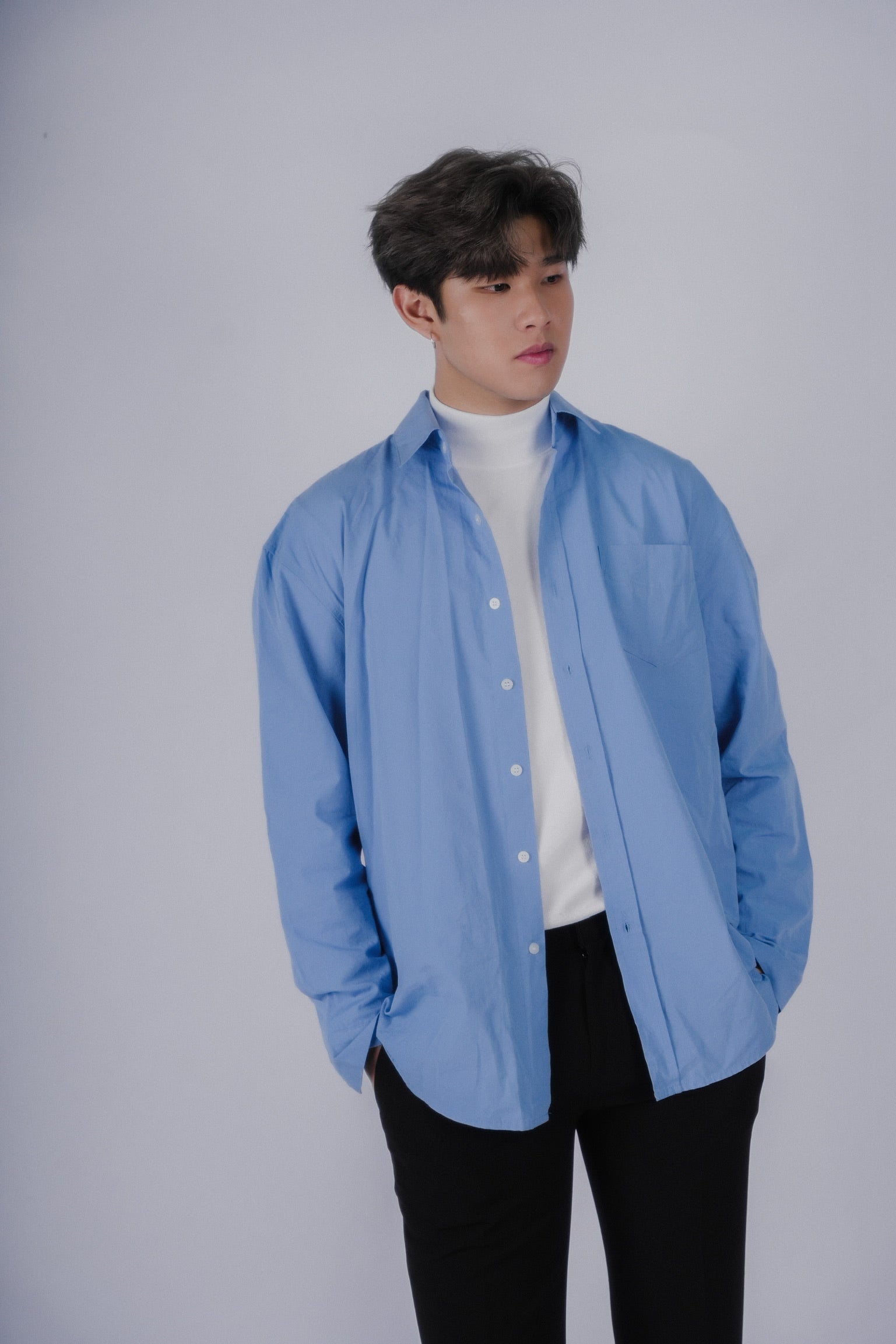 淺藍襯衫Blue Shirt-韓國男裝