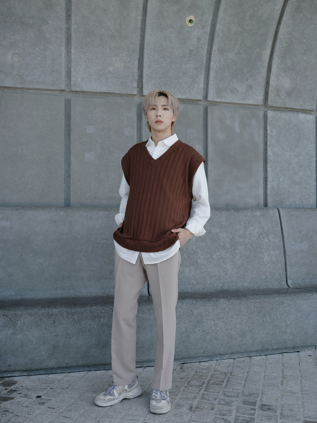 米色日常長褲Daily Beige Bottom-韓國男裝