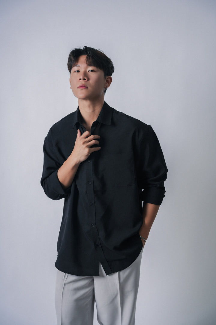 黑色襯衫Black shirt - 韓國男裝