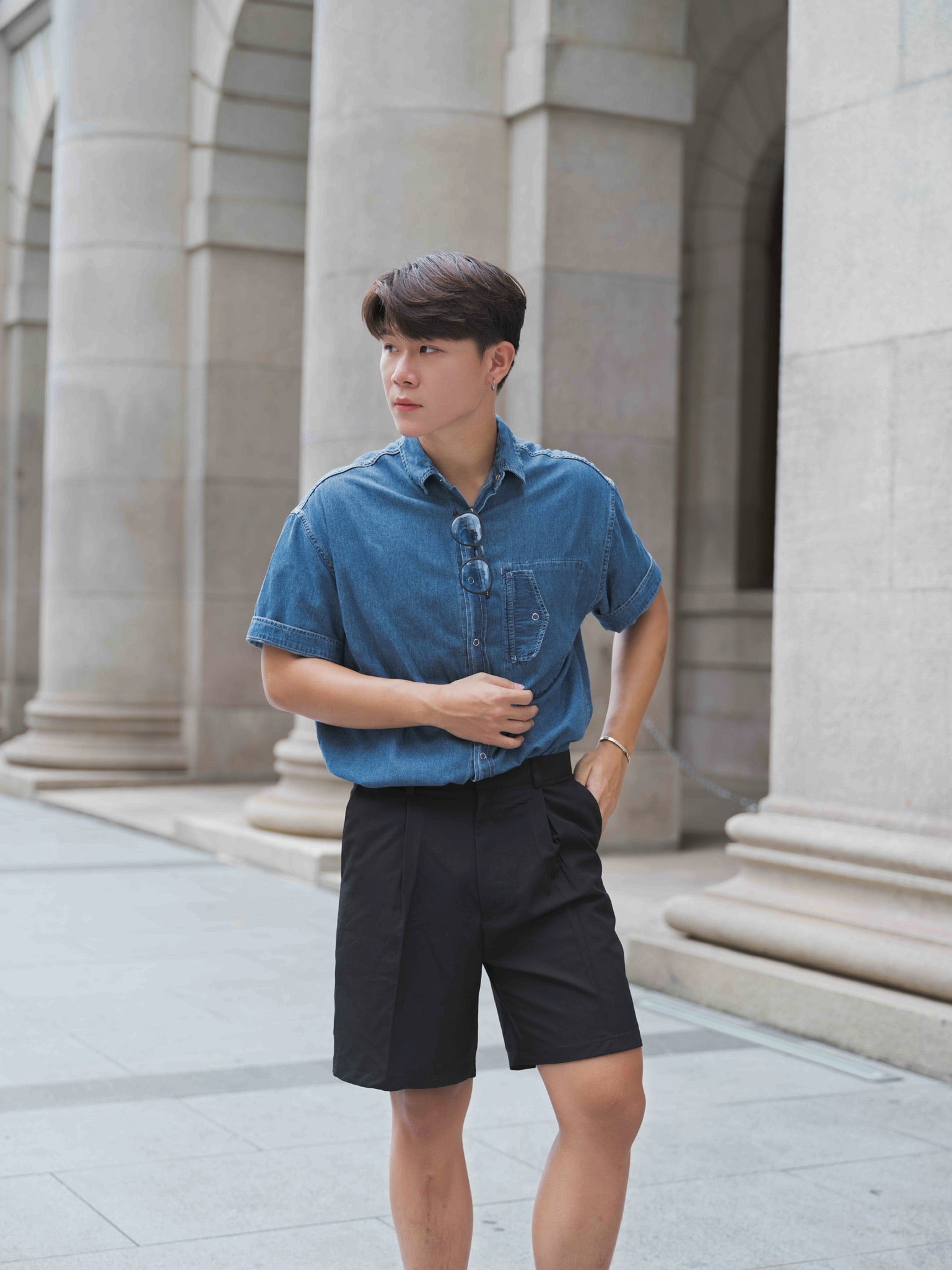 韓國男裝-黑色百搭短褲Black Shorts