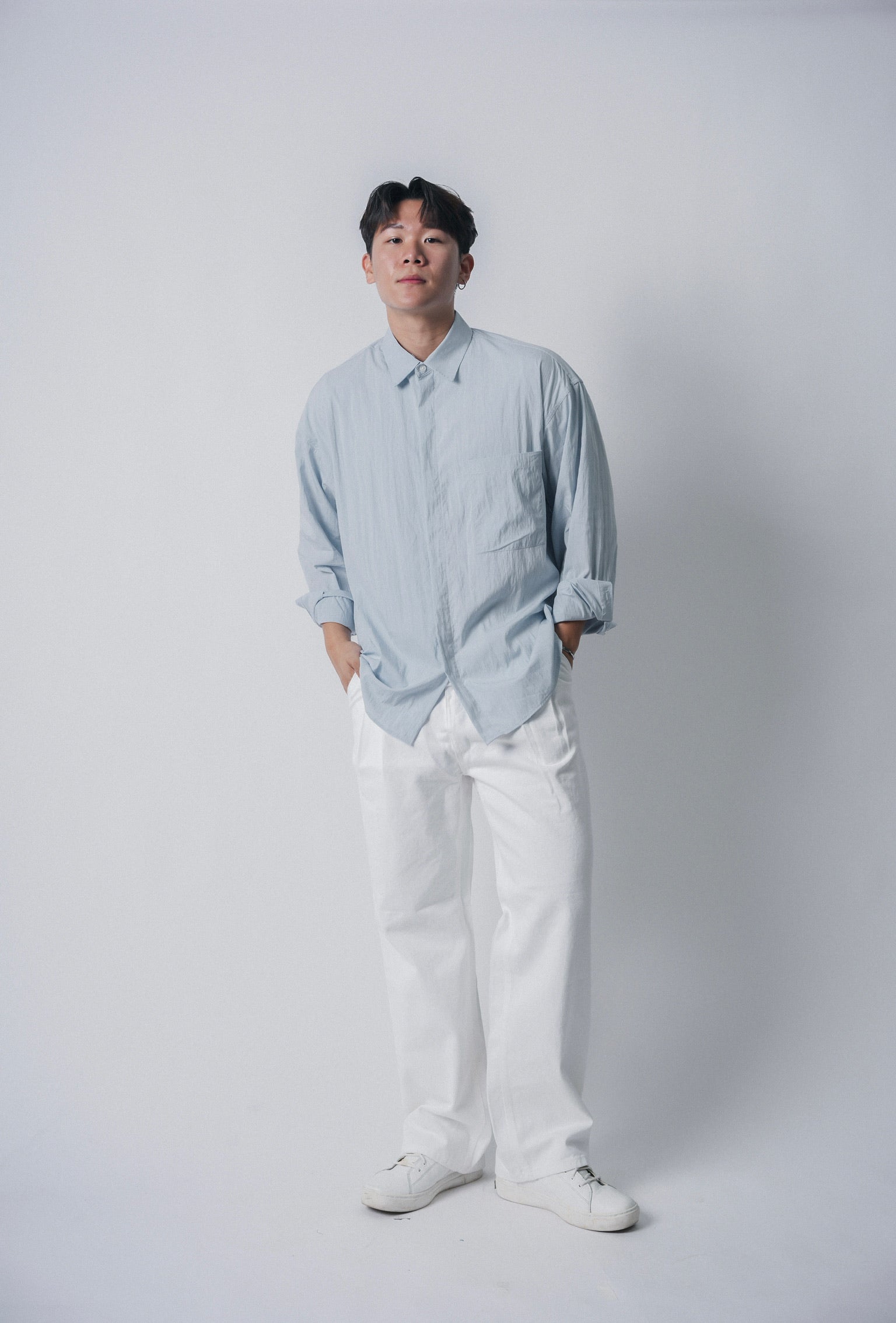 挺身落地牛仔褲