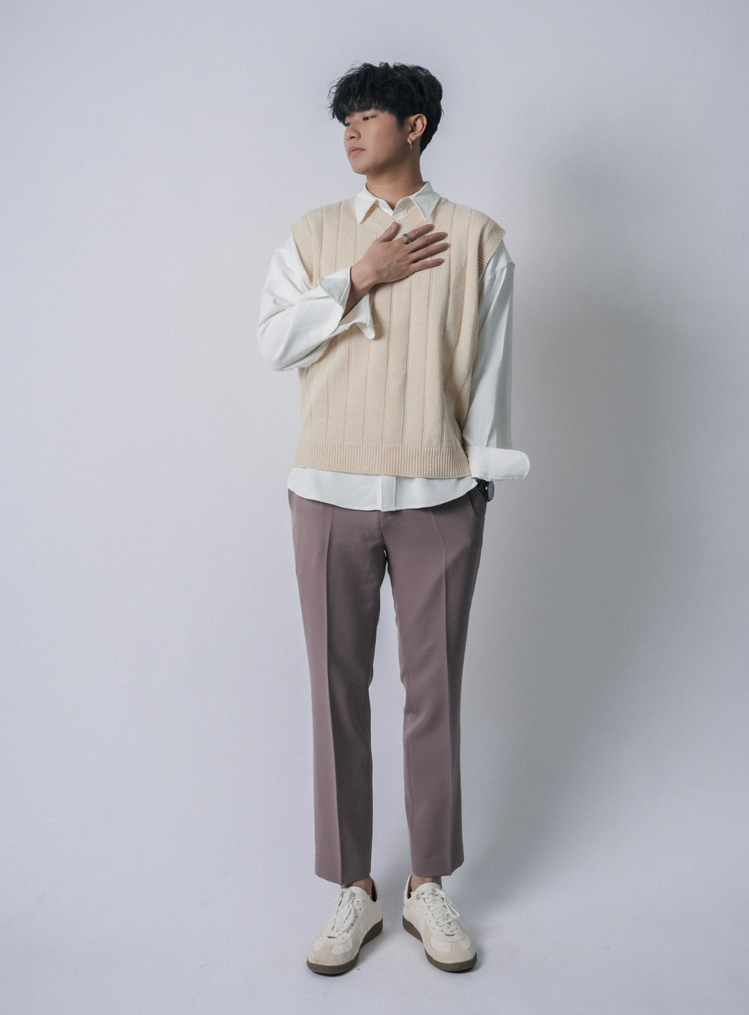 直腳九分長褲Slim Fit Bottom-韓國男裝