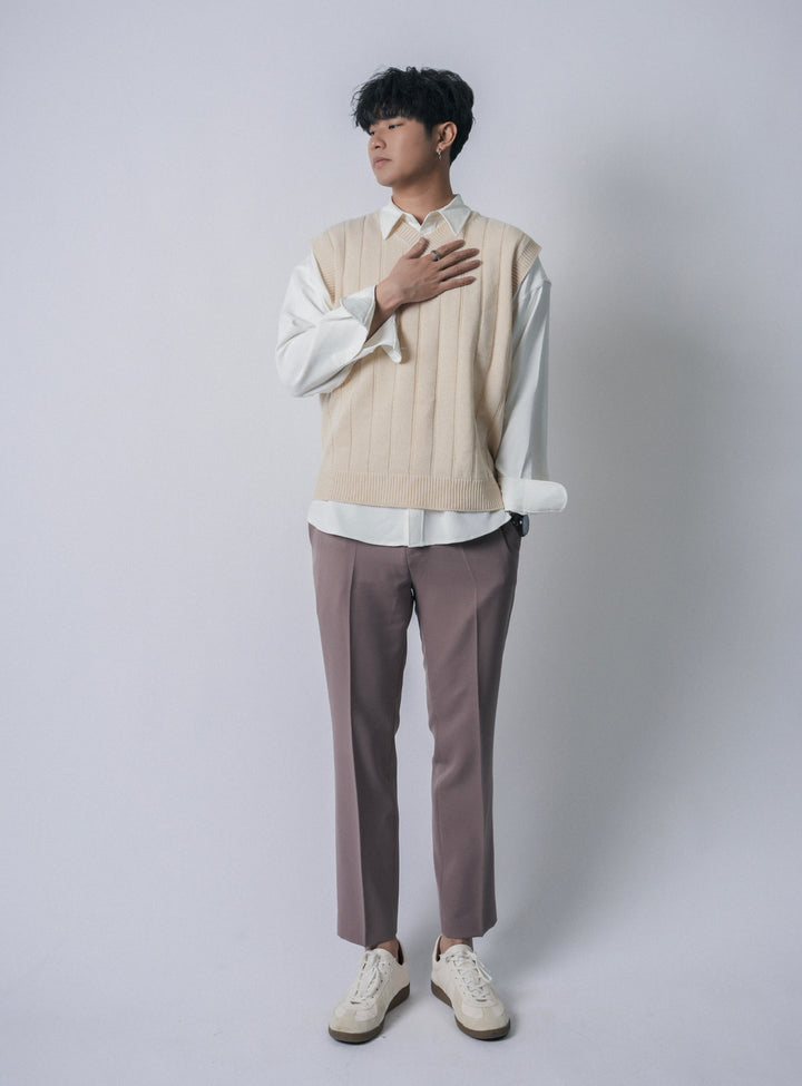 直腳九分長褲Slim Fit Bottom-韓國男裝