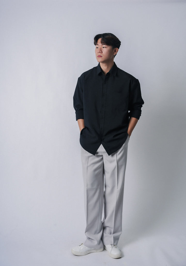 黑色襯衫Black shirt - 韓國男裝