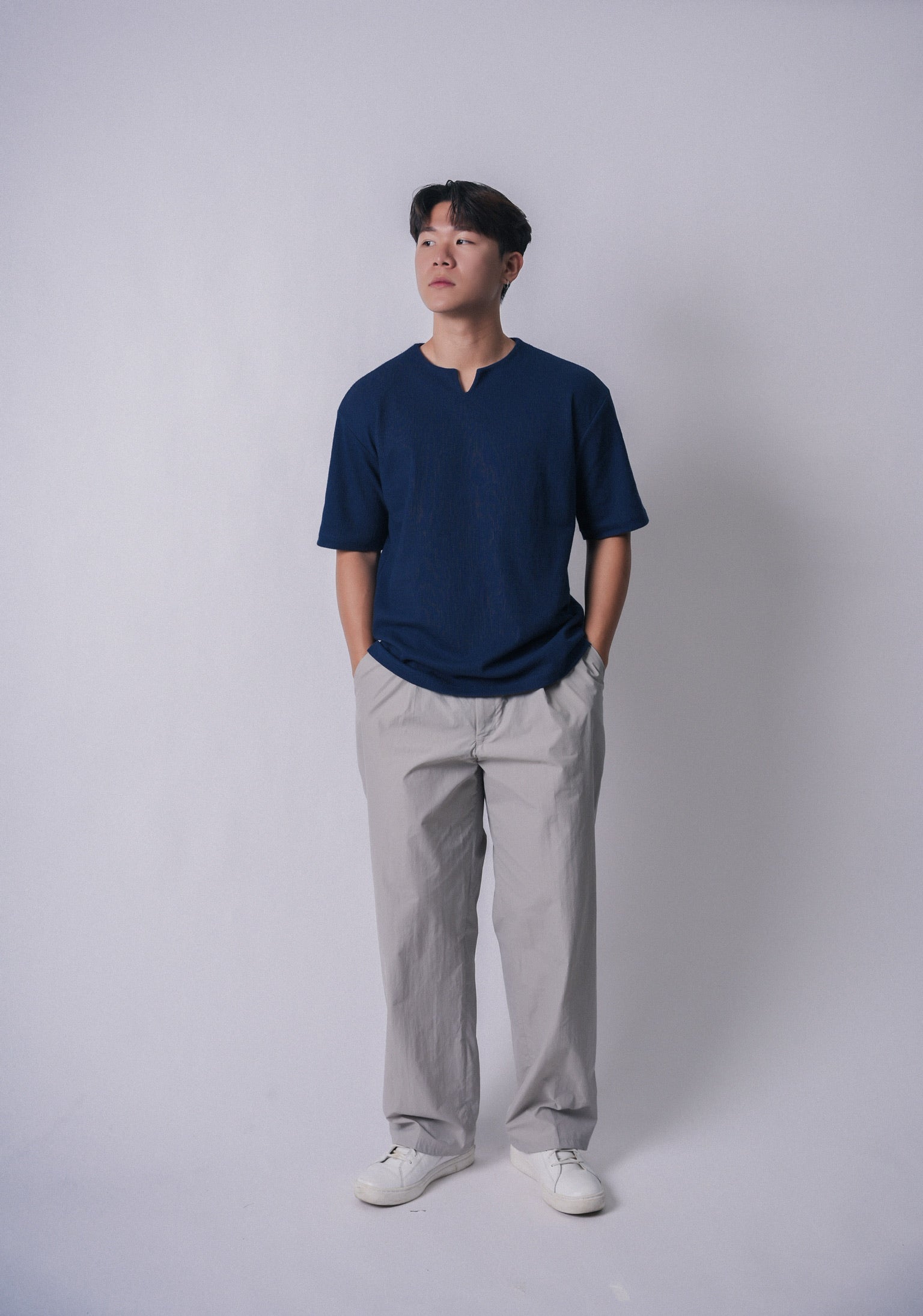 休閑皺質上衣Casual Top- 韓國男裝