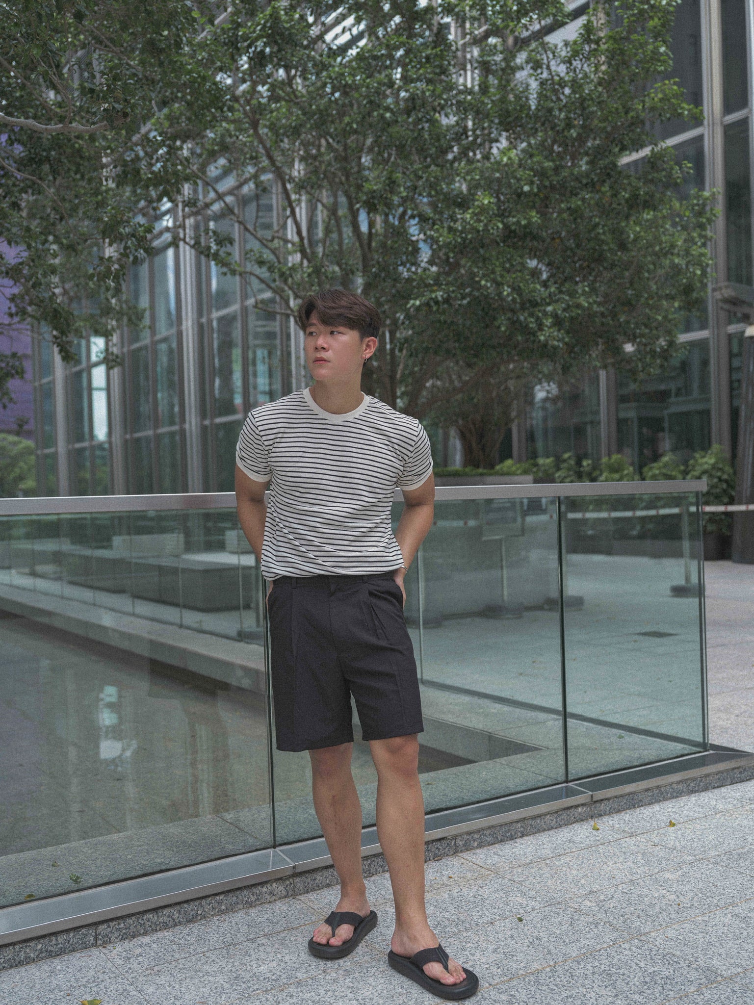 韓國男裝-黑色百搭短褲Black Shorts