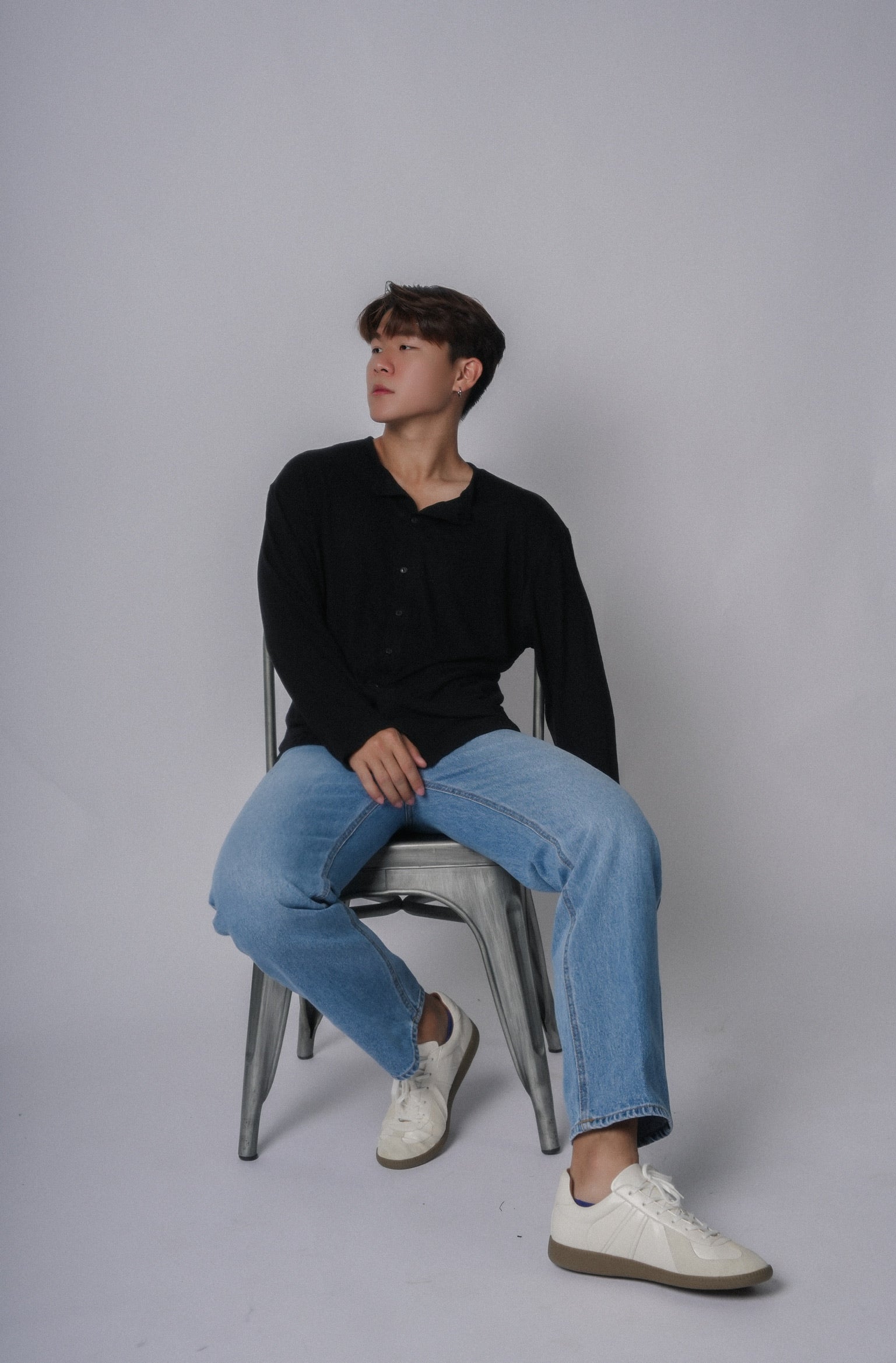 Black Button Top-韓國男裝