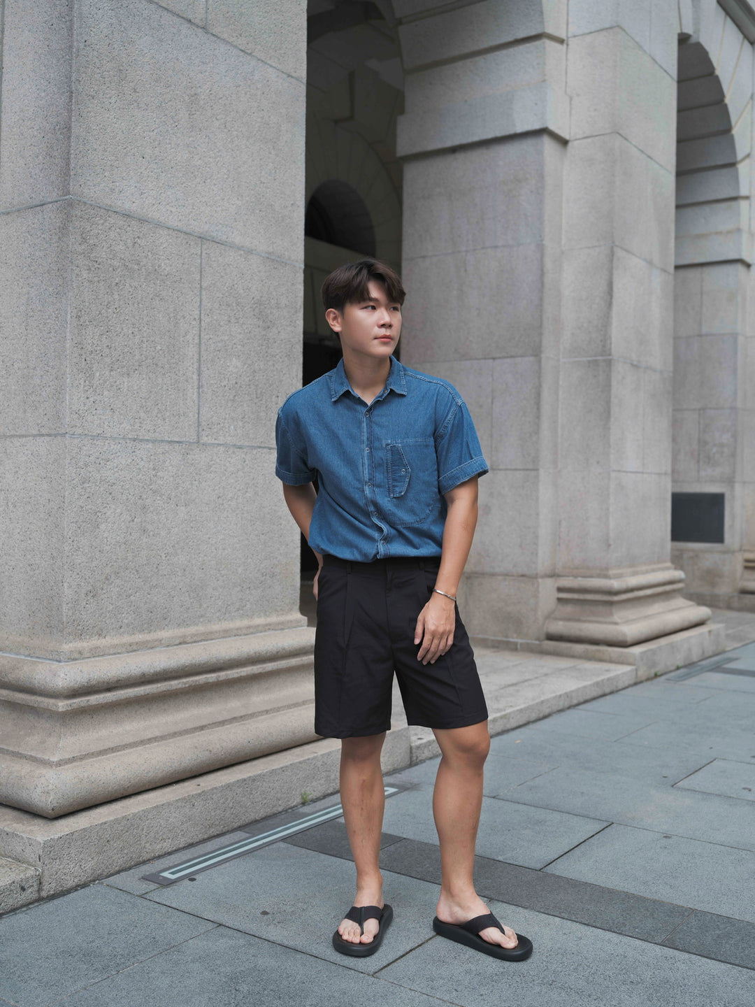 韓國男裝-黑色百搭短褲Black Shorts