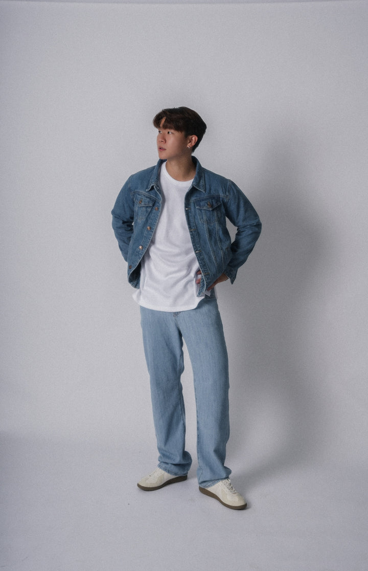 淺藍牛仔褲Light Washed Jeans-韓國男裝