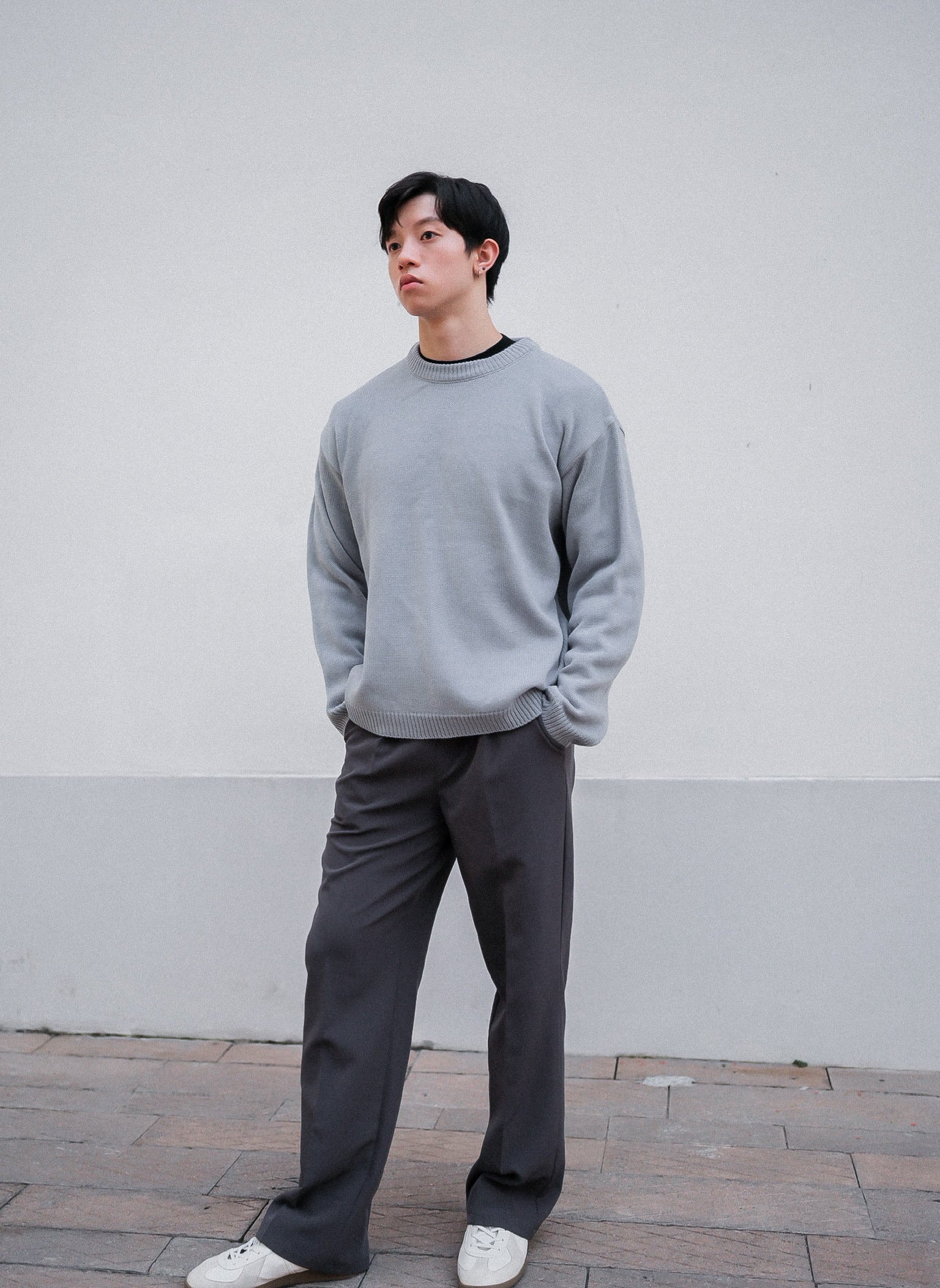 針織圓領上衣Crewneck Knitted Top-韓國男裝
