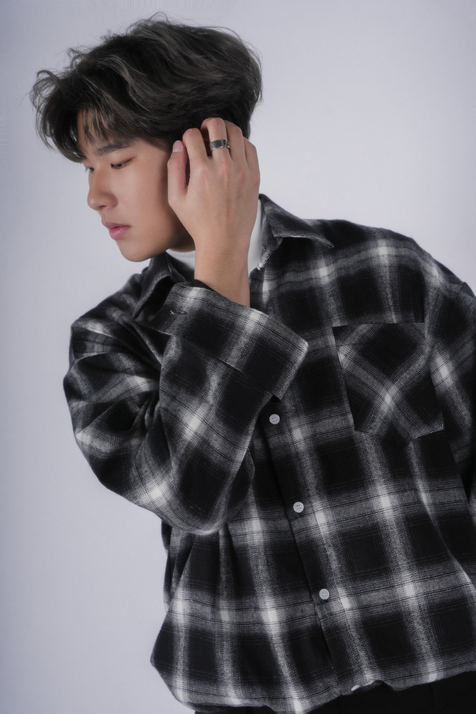 格仔襯衫Checked Shirt-韓國男裝