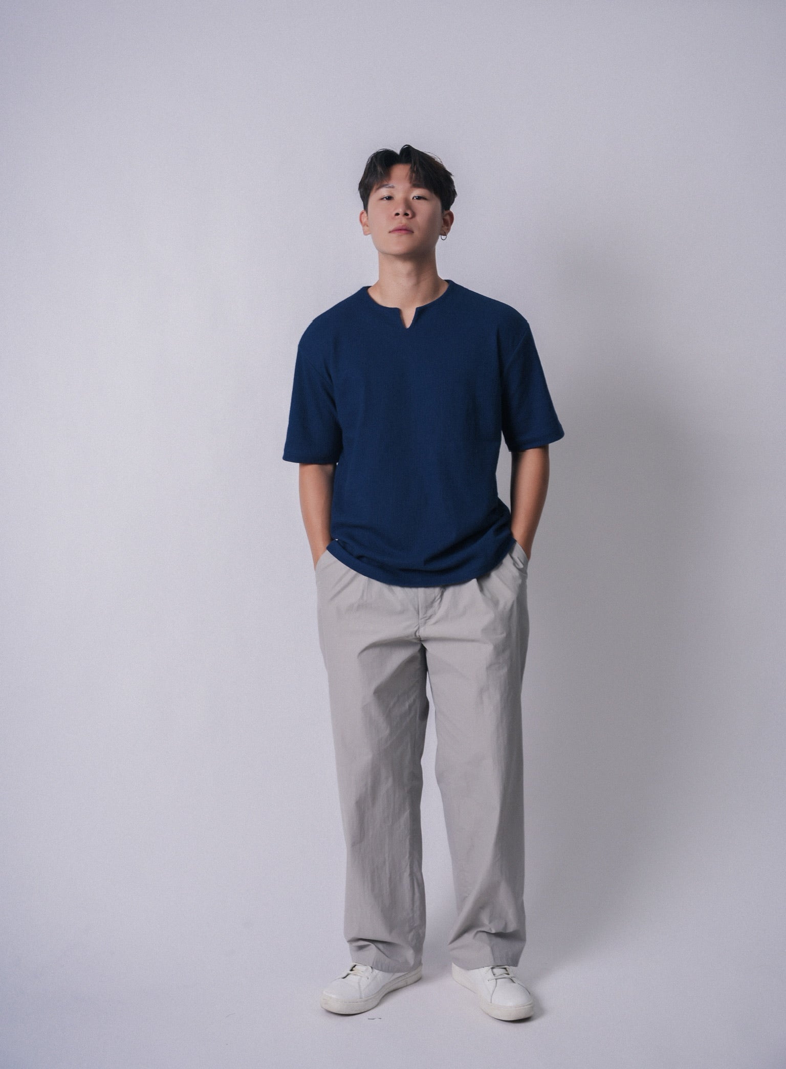 休閑皺質上衣Casual Top- 韓國男裝