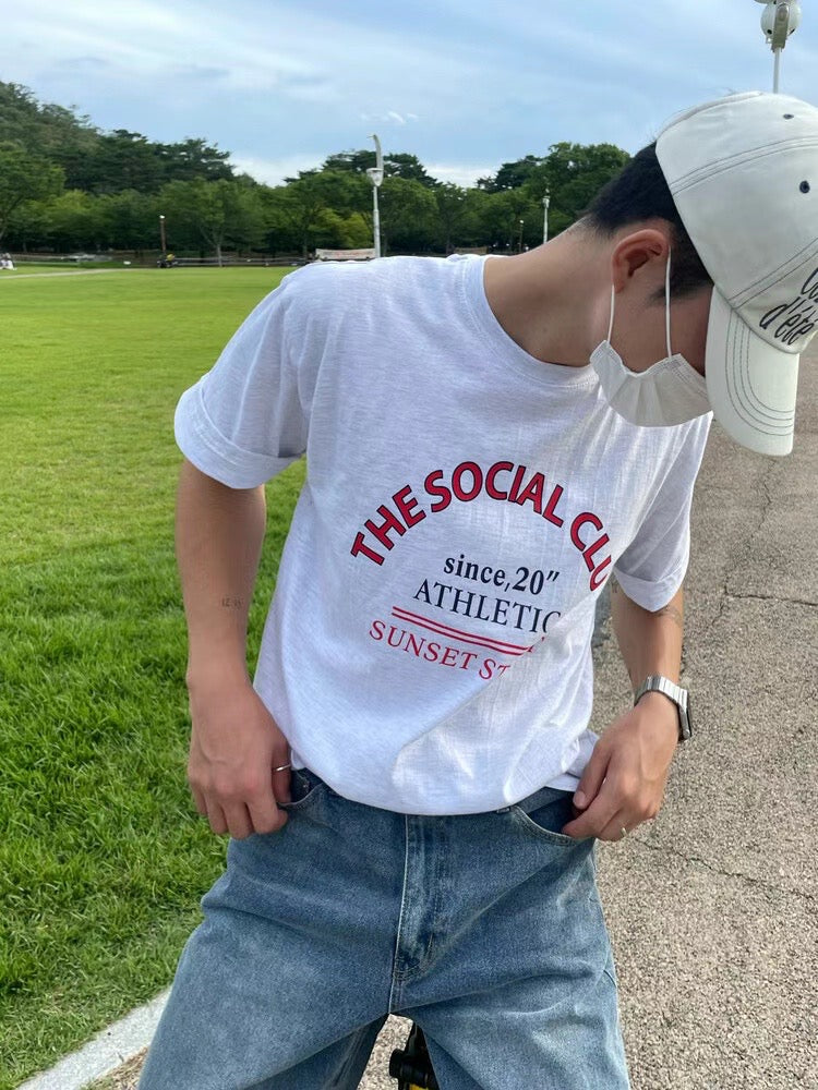 親膚韓系短袖上衣Sunset Street Tee - 韓國男裝