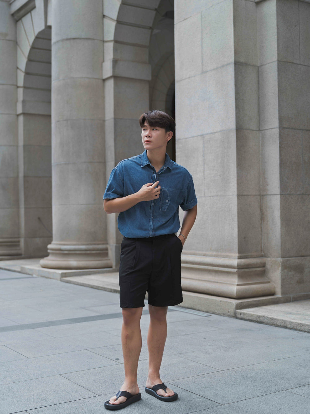 韓國男裝-黑色百搭短褲Black Shorts