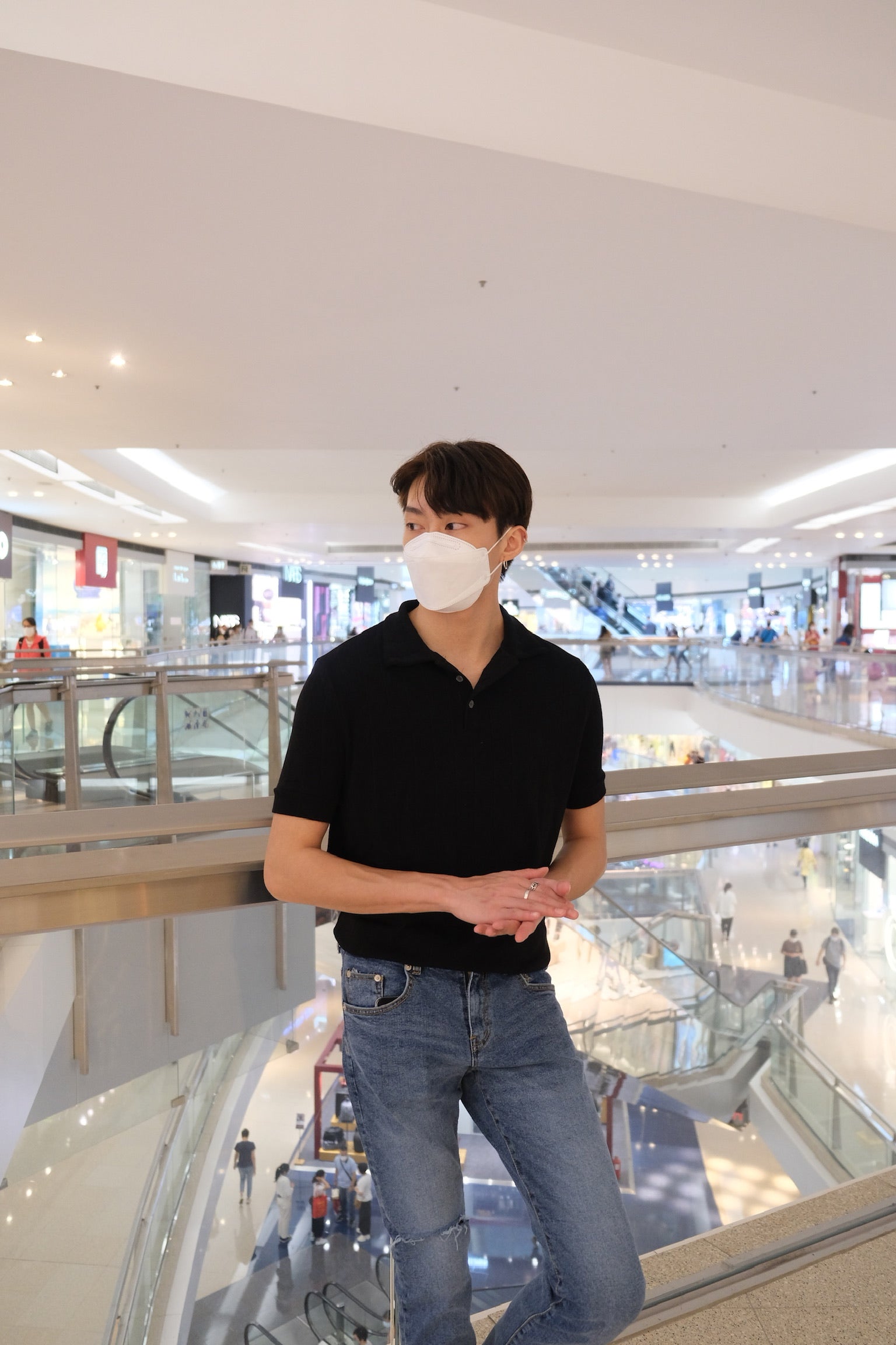 黑色鈕扣上衣Black Button Top - 179cmhk