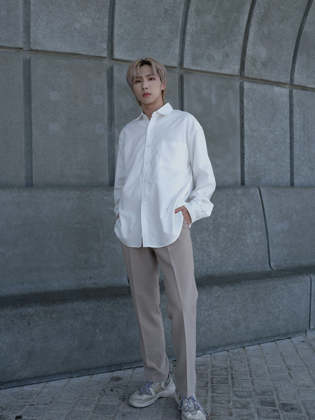 米色日常長褲Daily Beige Bottom-韓國男裝