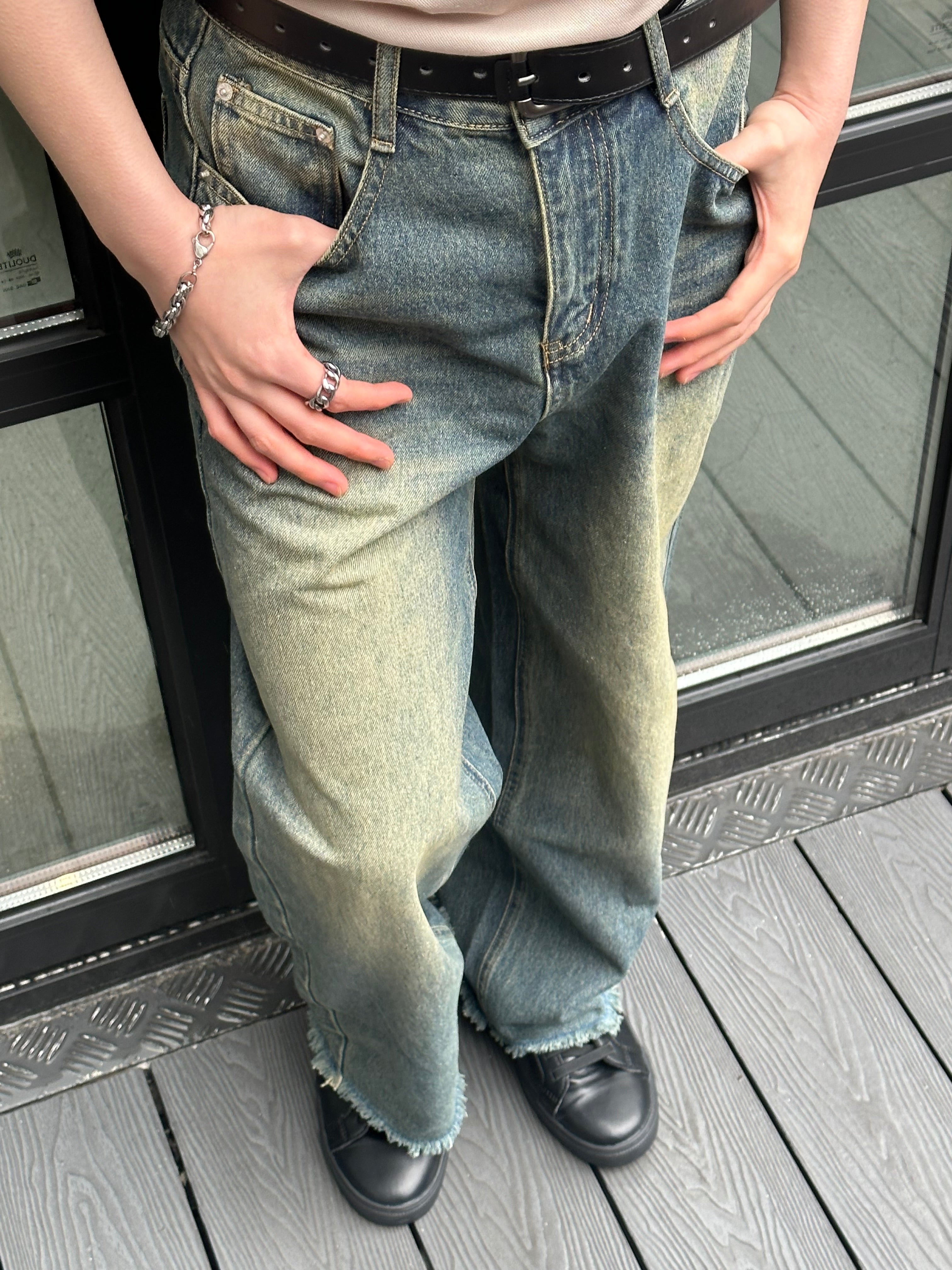 [小個子ok!]水洗漸變藍牛仔褲