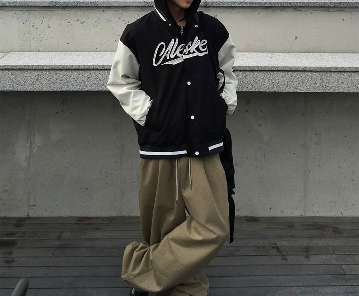 拼色棒球外套