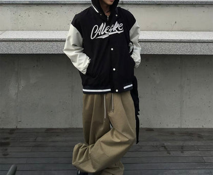 拼色棒球外套