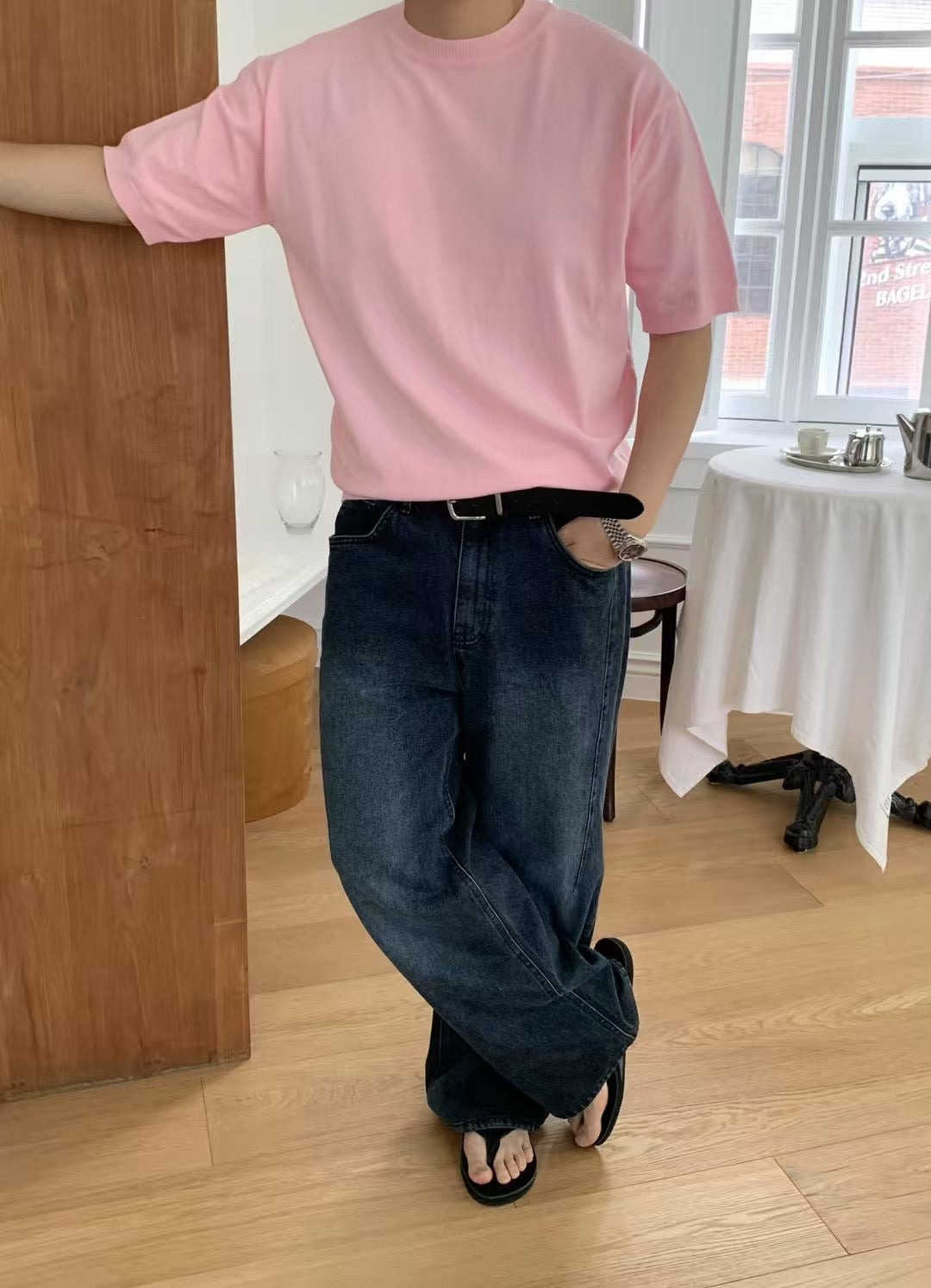 寬鬆短袖上衣 男裝衫