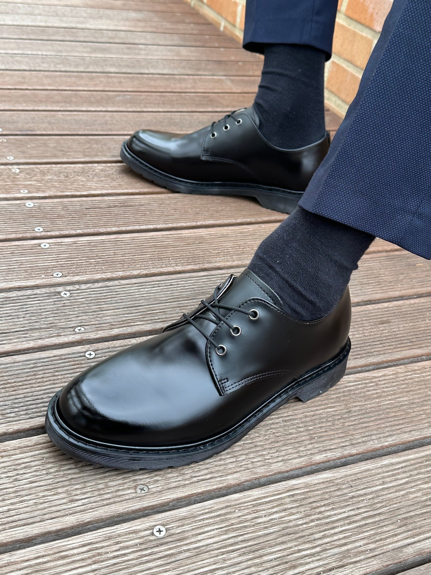 韓國製皮革傳統德比鞋