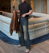 深藍色牛仔褲 韓國男裝褲