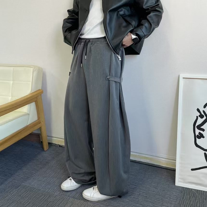 側扣落地長褲 韓國男裝