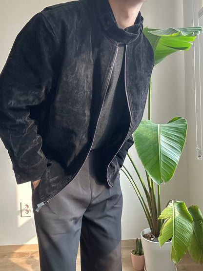 黑色絨面短褸