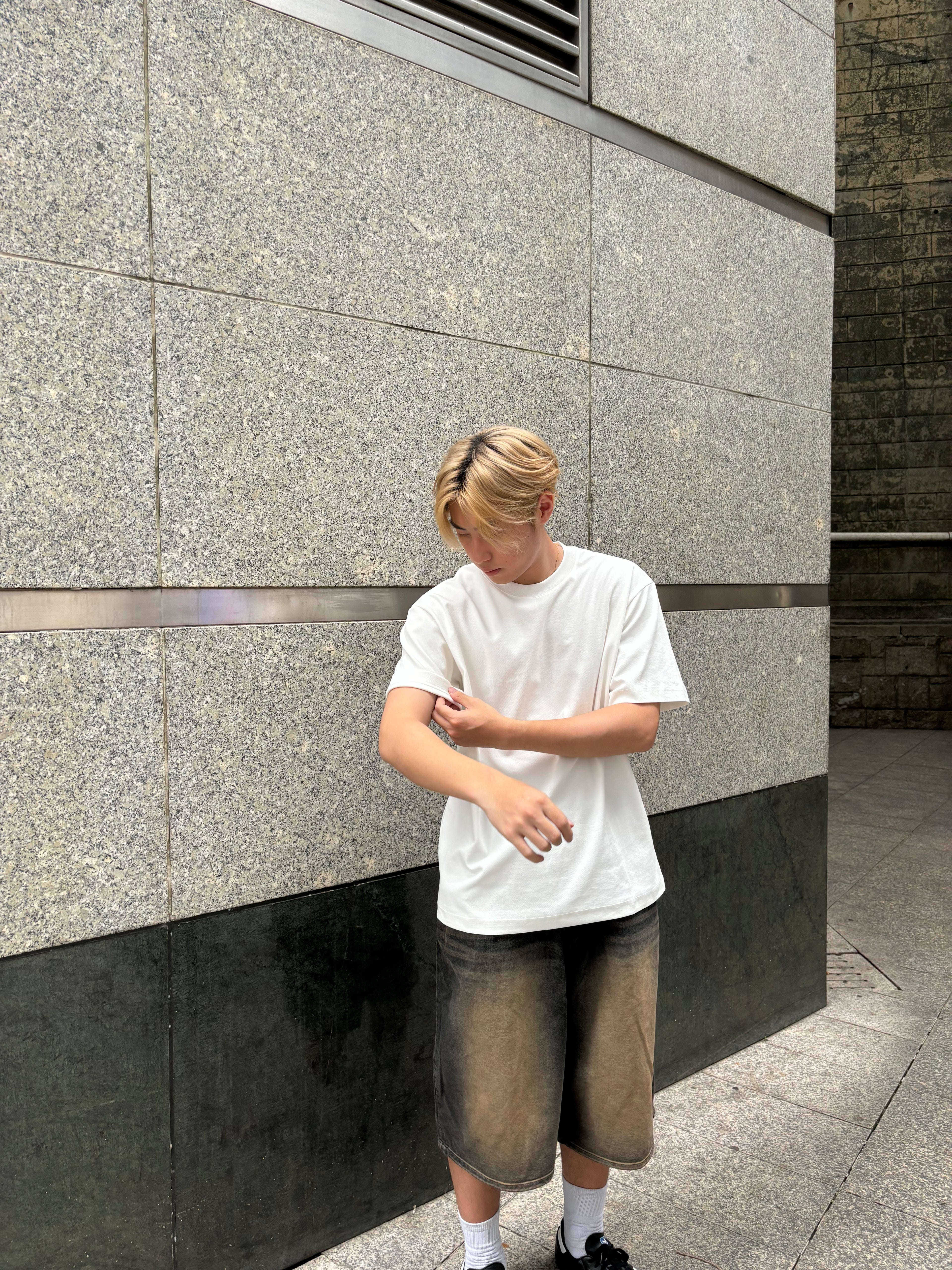 [自家品牌]純棉白色短袖上衣