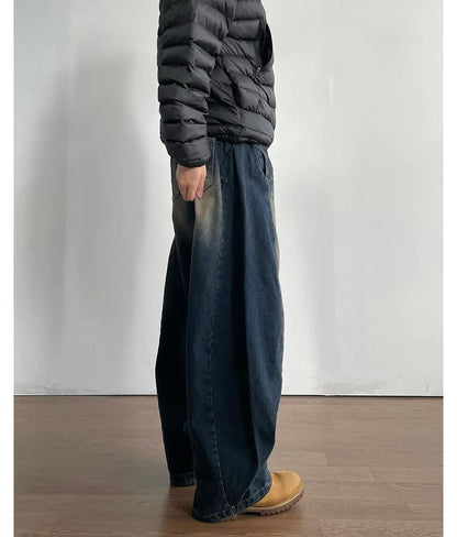 深藍彎刀牛仔褲