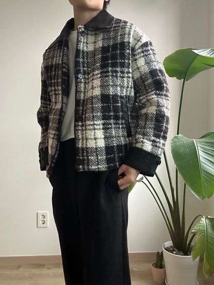 格仔毛毛短褸