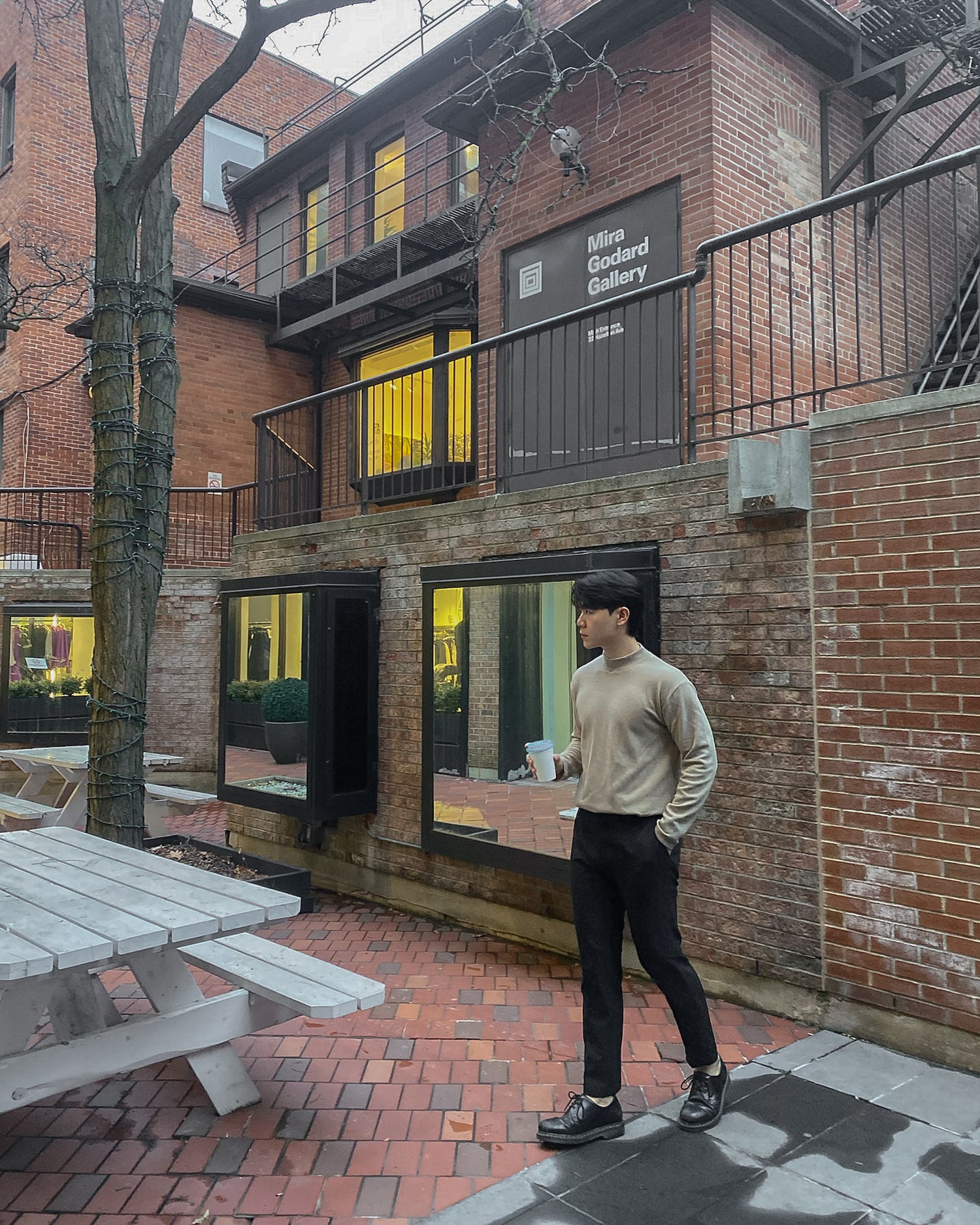 米色半領打底上衣