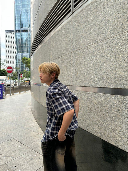 啡黑水洗牛仔短褲 男裝褲