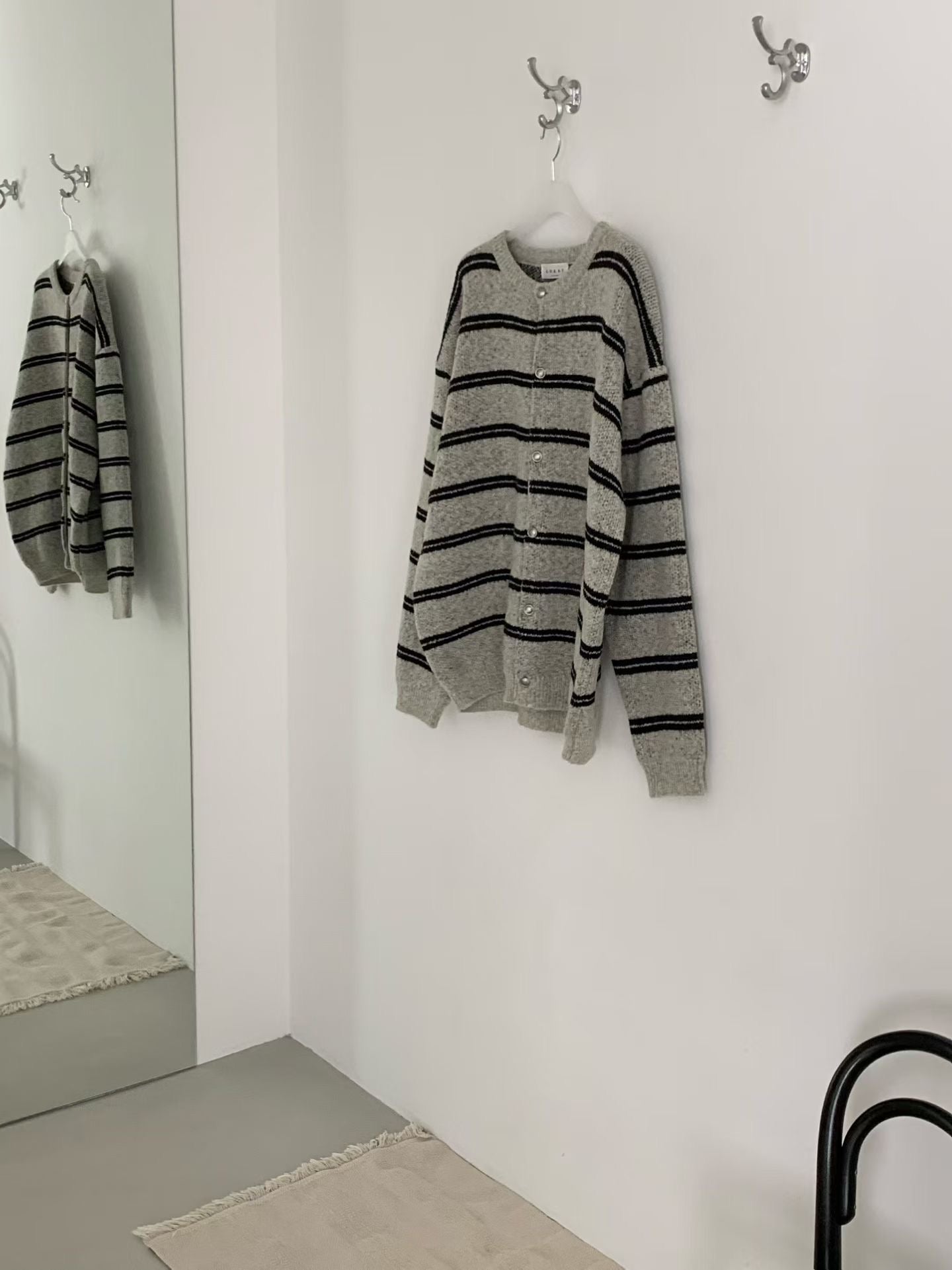 間條針織冷外套