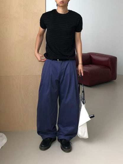 間條短袖上衣 香港男裝 newbeige