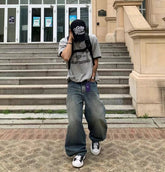 復古黑邊短袖上衣 男裝衫