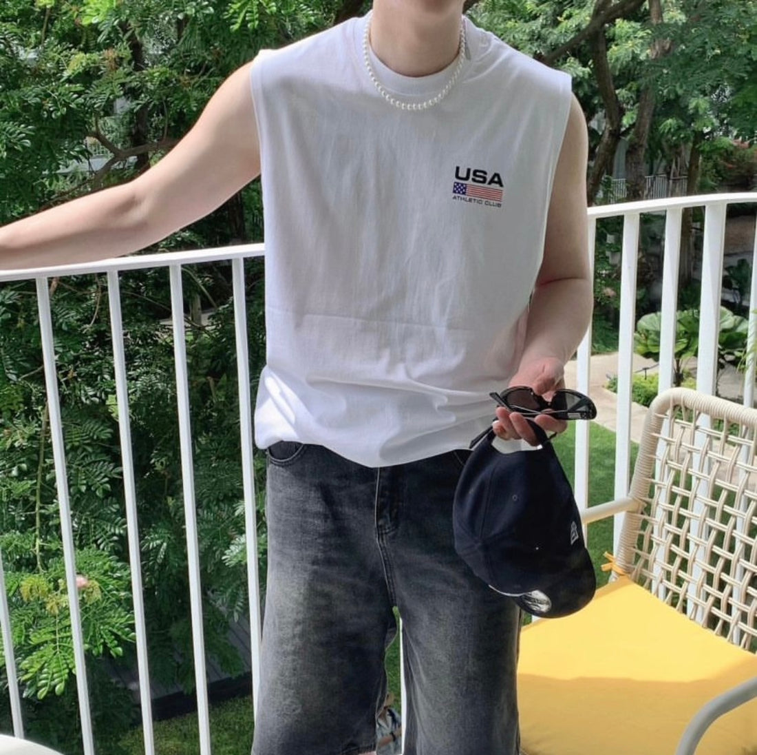 夏日韓款背心 韓國男裝