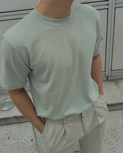 輕透短袖上衣 - 薄荷綠